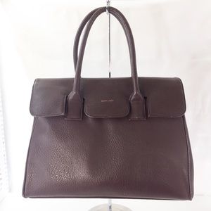 Mat & Nat Vegan faux leather Satchel Bag in brown